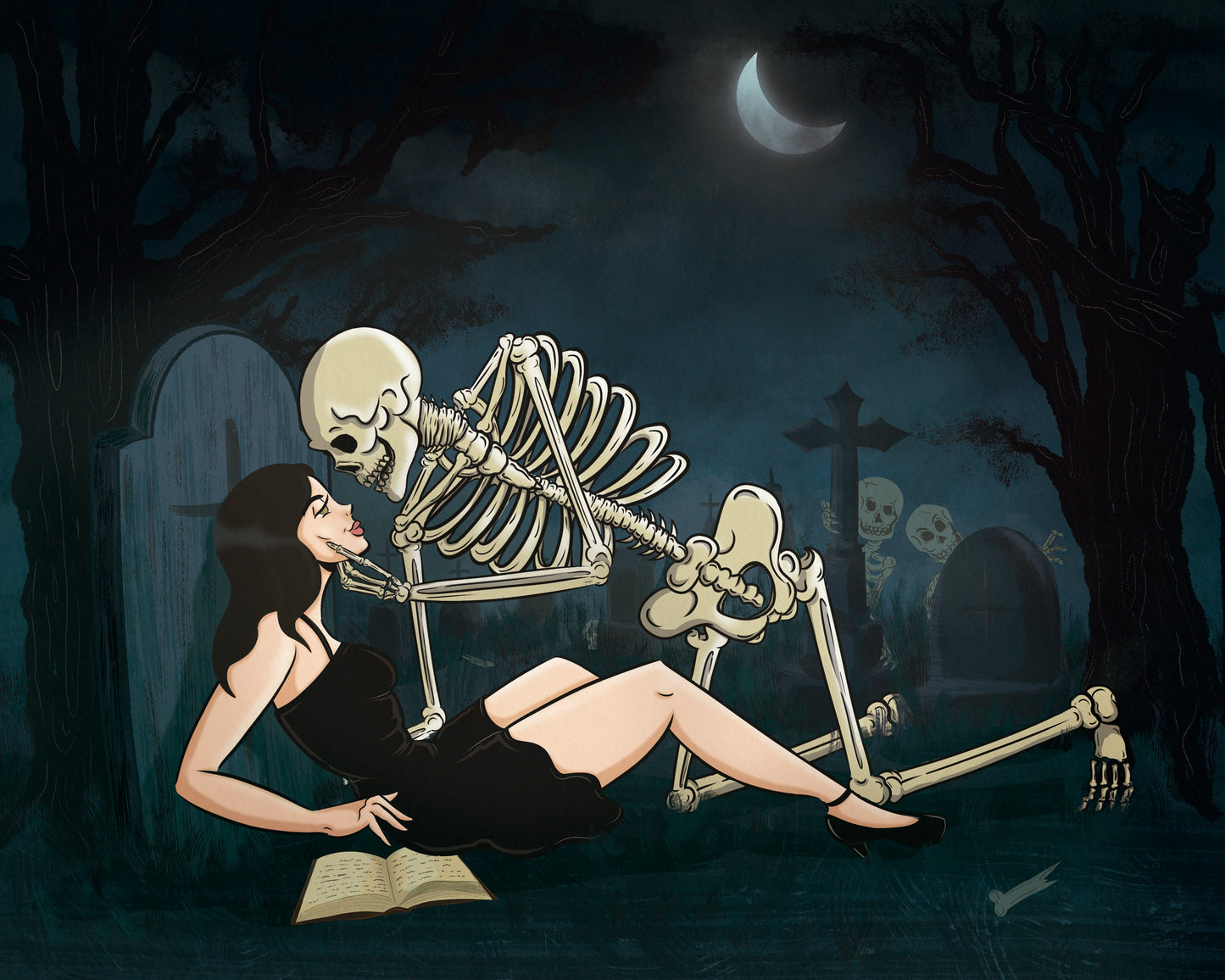 She Flirts With Death Art Print
