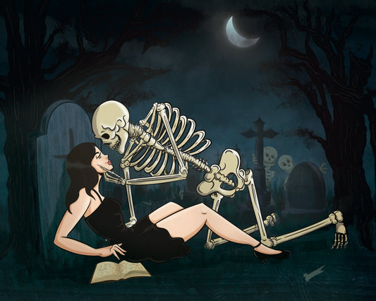She Flirts With Death Art Print
